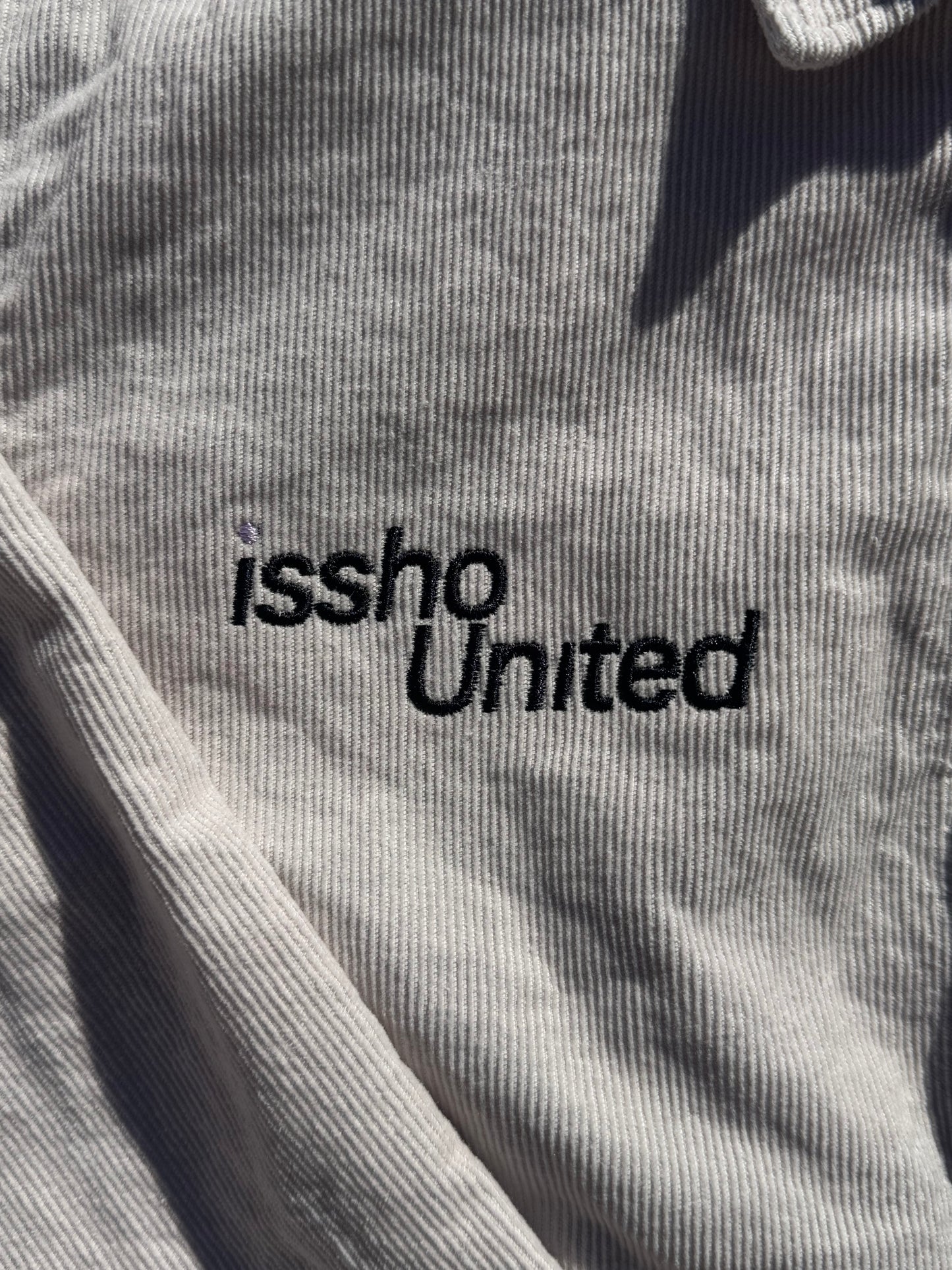 CORDUROY: Upcycled 'issho United' logo shirts