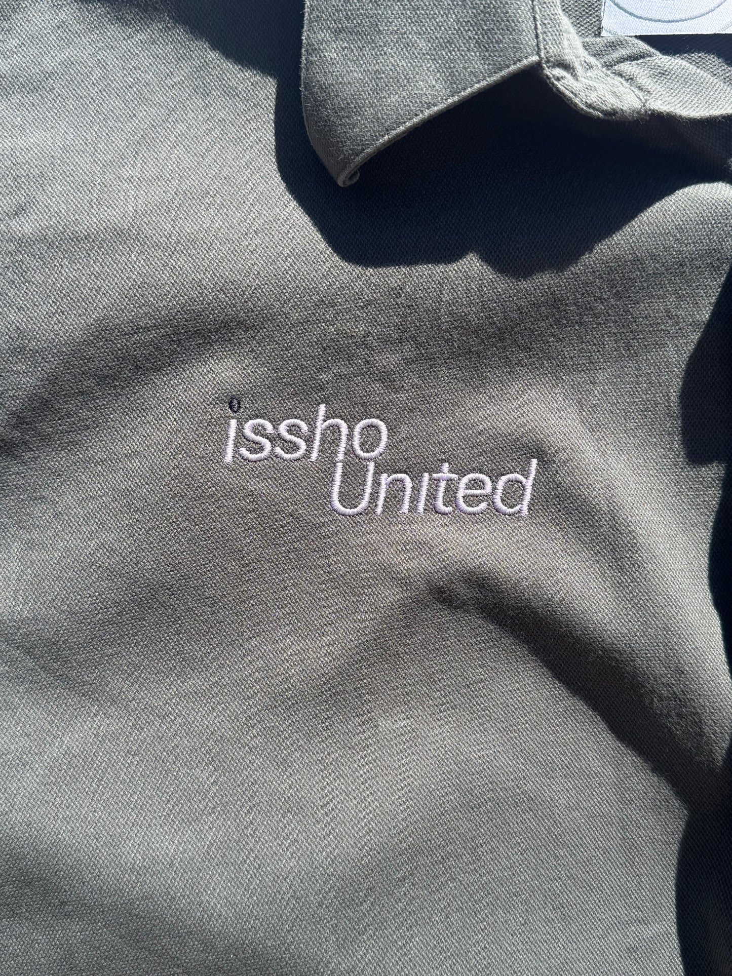 DARKGREEN: Upcycled 'issho United' logo shirts