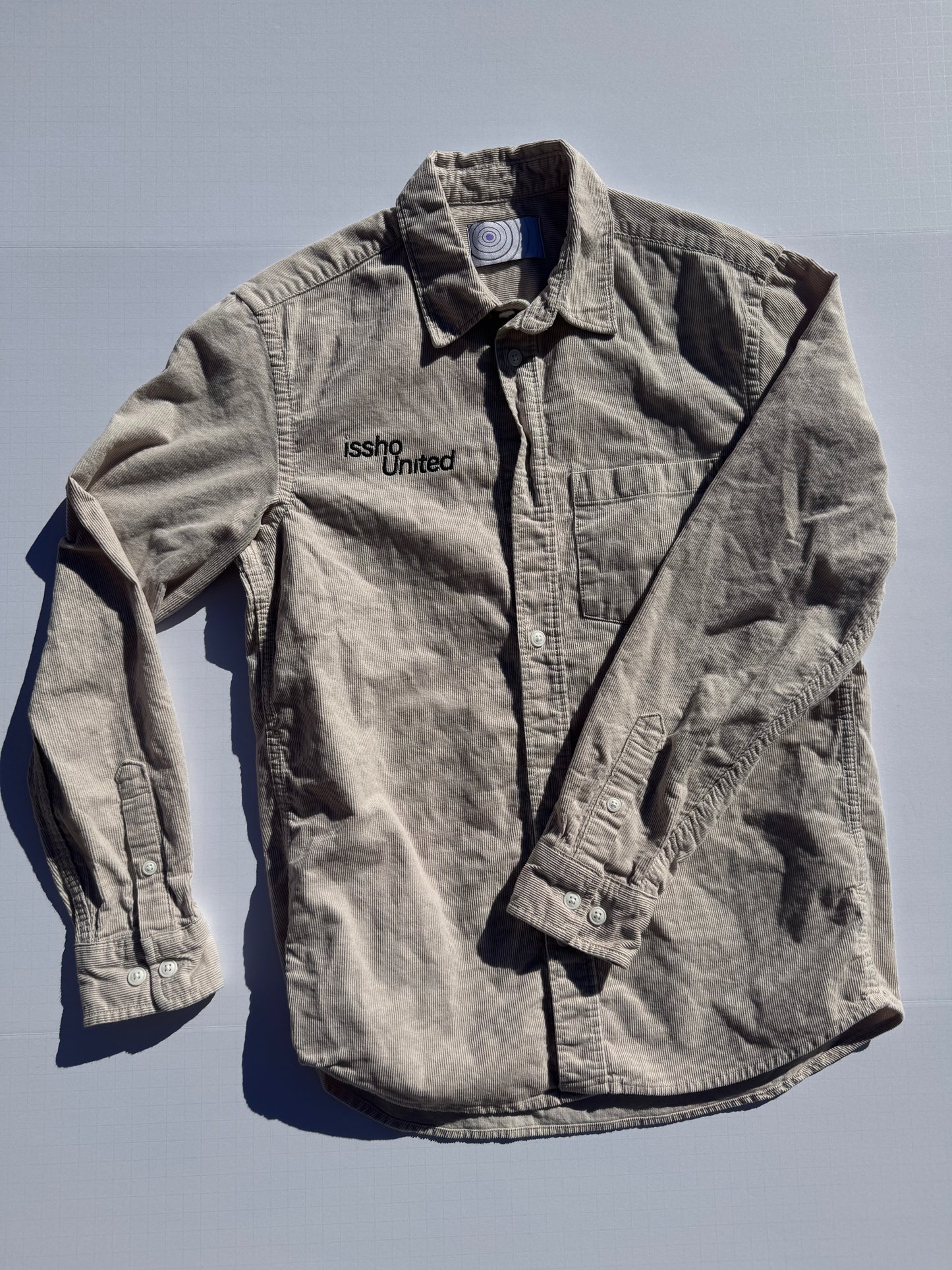 CORDUROY: Upcycled 'issho United' logo shirts