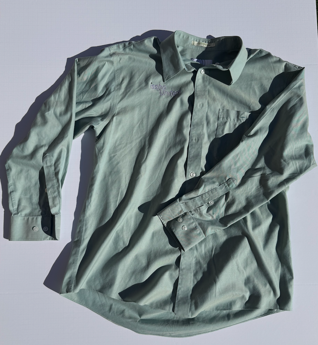 CLASSICGREEN: Upcycled 'issho United' logo shirts