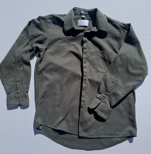 DARKGREEN: Upcycled 'issho United' logo shirts